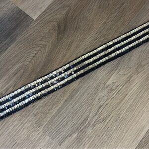 Black and Gold Sequin Purse strap